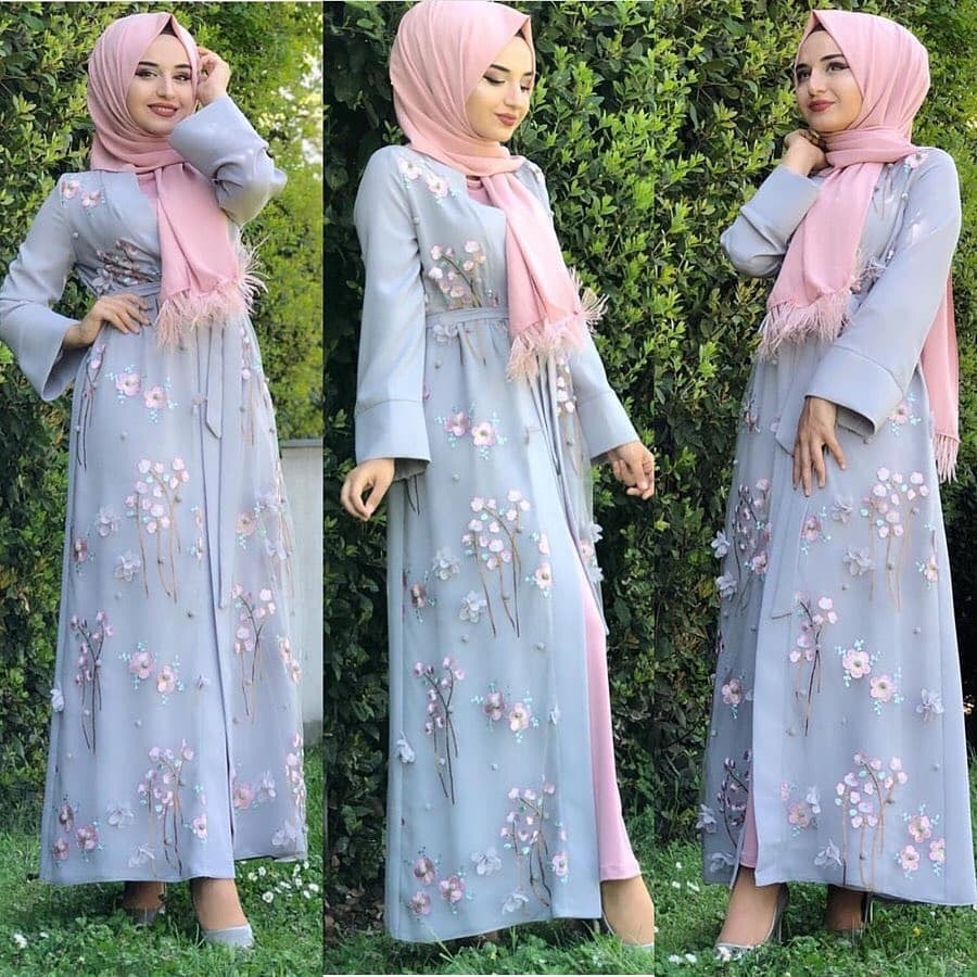 Turkey Embroidery Three-dimensional Flower Robe Dress LR274