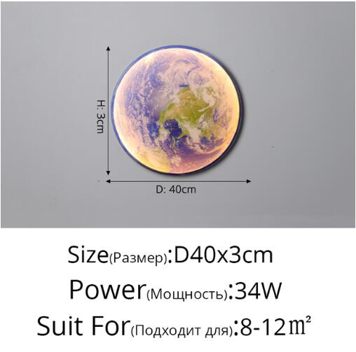 Moon Earth Wall Lamp HOME Decoration
