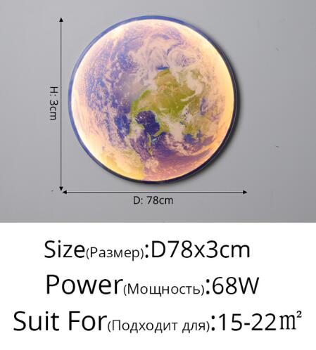 Moon Earth Wall Lamp HOME Decoration