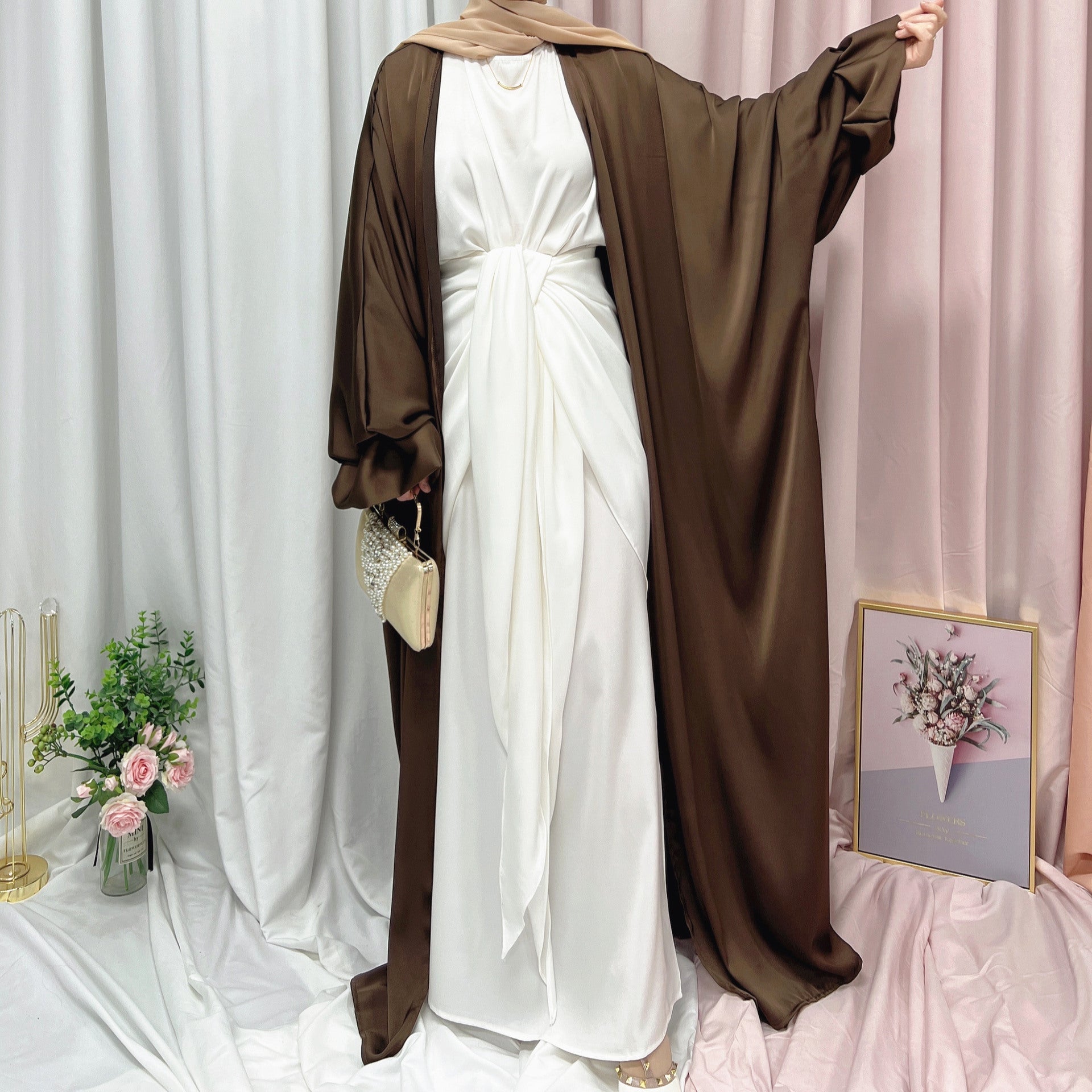 Loriya Puff Sleeve Cardigan, Summer Dubai Elegant Dress LR490