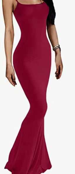 Suspender dress women's clothing high-end pure desire style hip skirt sexy slim milk silk long fishtail skirt