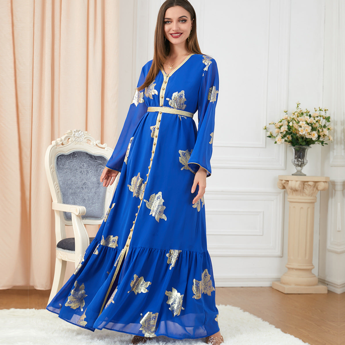 Dress Autumn Women's Fashion New Arrivals Women's Fashion Long-sleeved Foil Stamping Dress