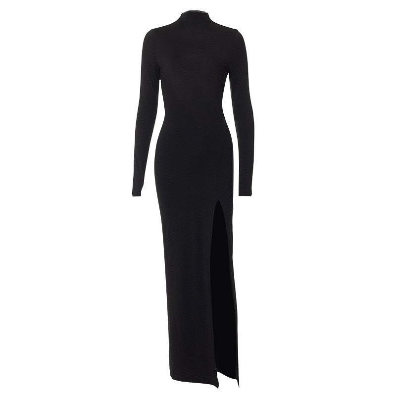 new women's clothing hottie evening dress independent station sexy backless slit dress