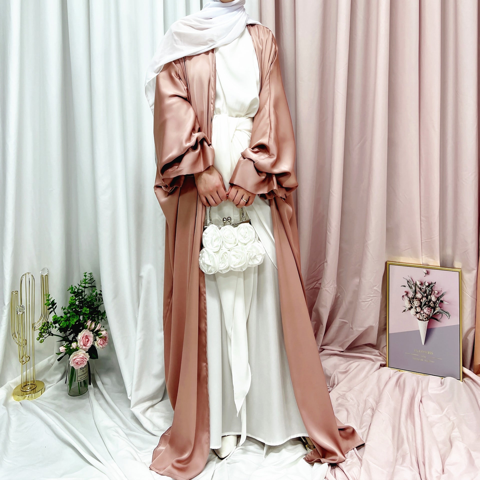 Loriya Puff Sleeve Cardigan, Summer Dubai Elegant Dress LR490