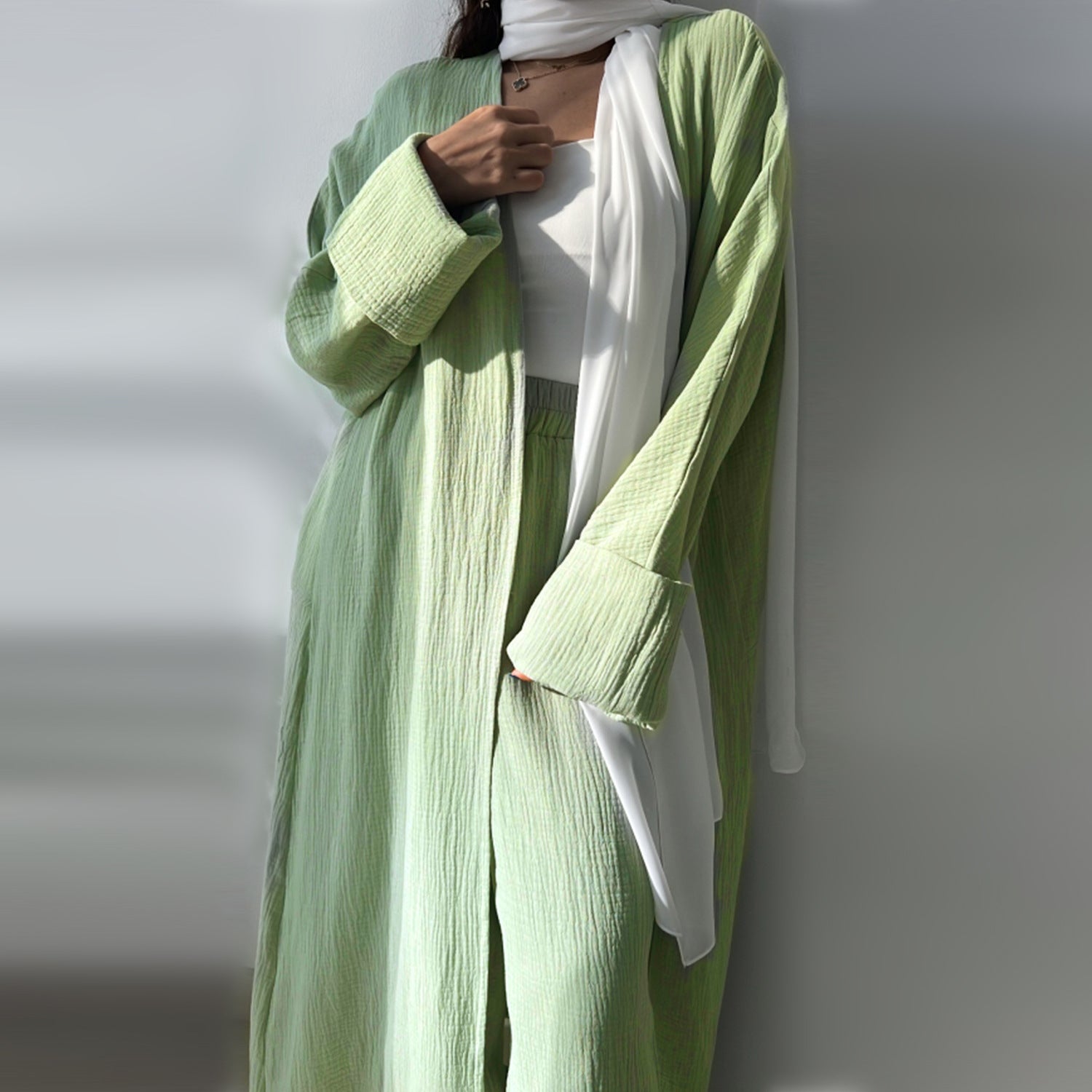 LorDubai Turkey Solid Color Cotton Casual Large Size Cardigan LR600