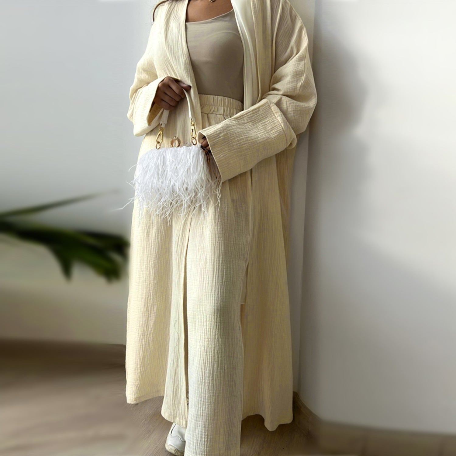 LorDubai Turkey Solid Color Cotton Casual Large Size Cardigan LR600