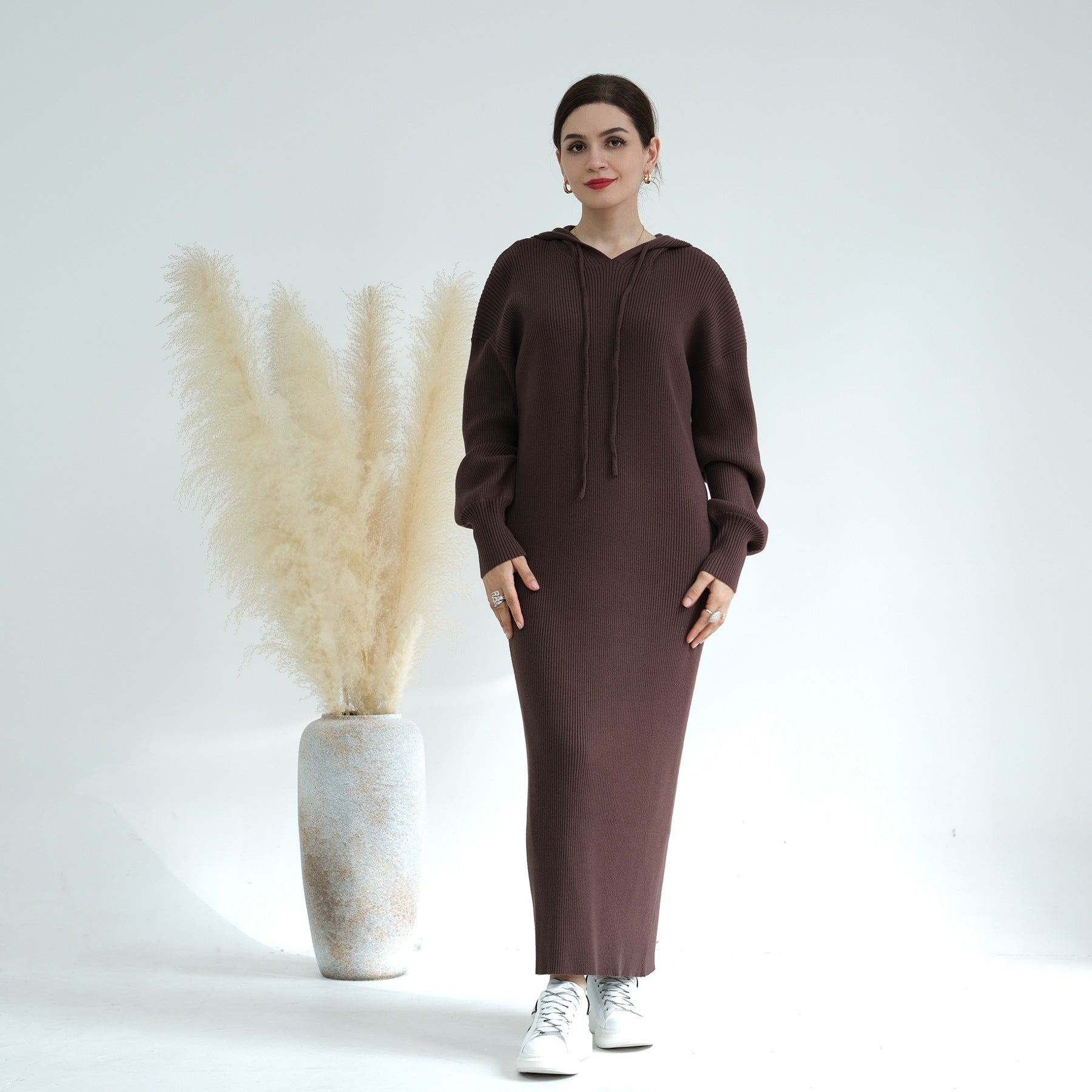 Loriya Dubai Middle East Autumn and Winter thickened knitted loose sweater dress LR668