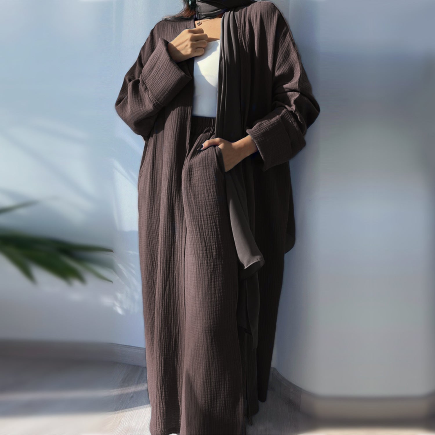 LorDubai Turkey Solid Color Cotton Casual Large Size Cardigan LR600