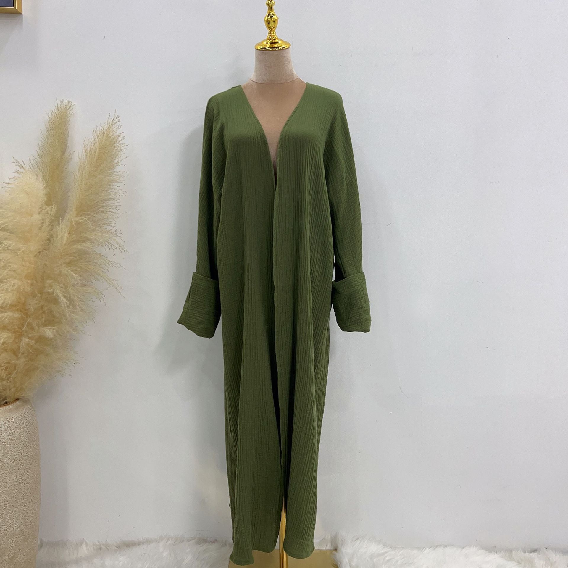 LorDubai Turkey Solid Color Cotton Casual Large Size Cardigan LR600