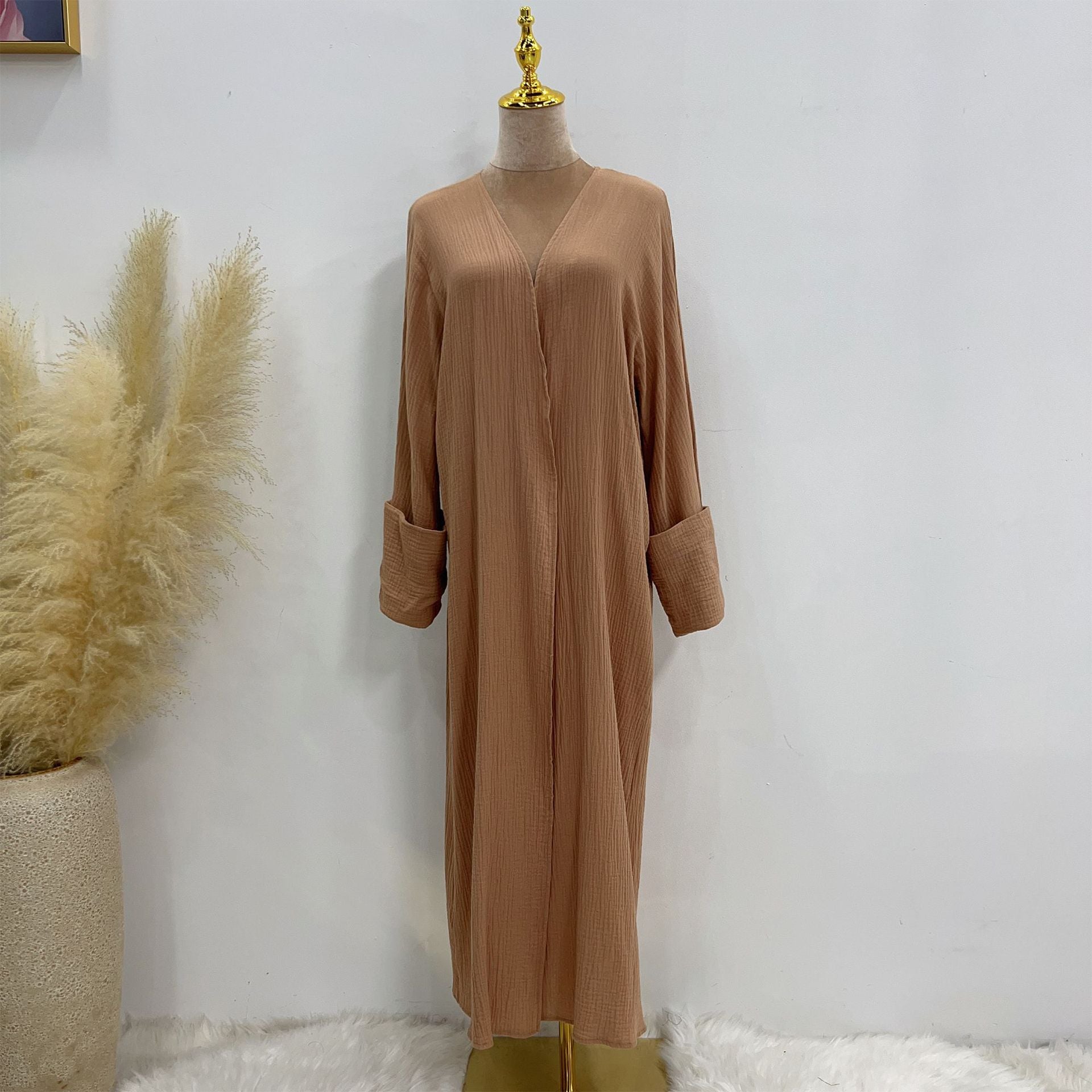 LorDubai Turkey Solid Color Cotton Casual Large Size Cardigan LR600
