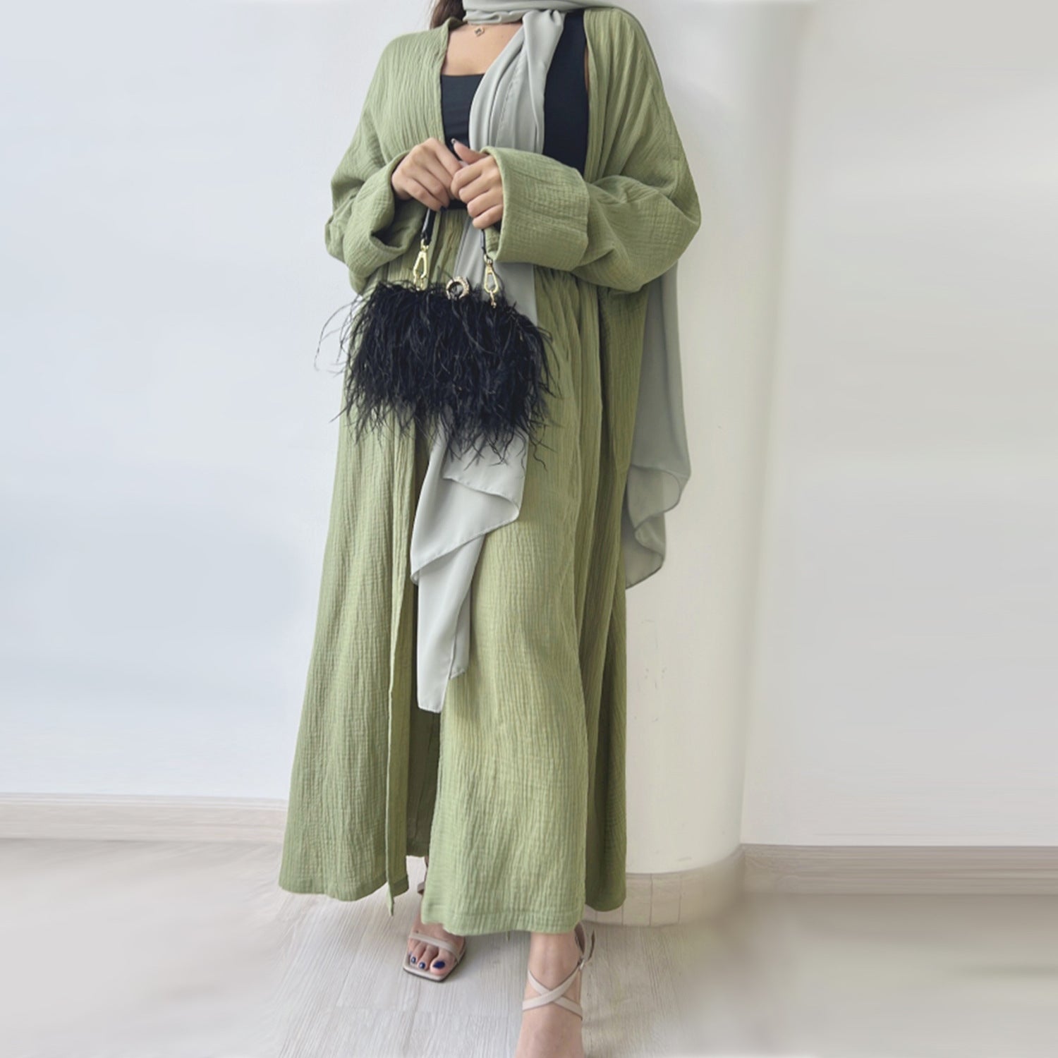 LorDubai Turkey Solid Color Cotton Casual Large Size Cardigan LR600