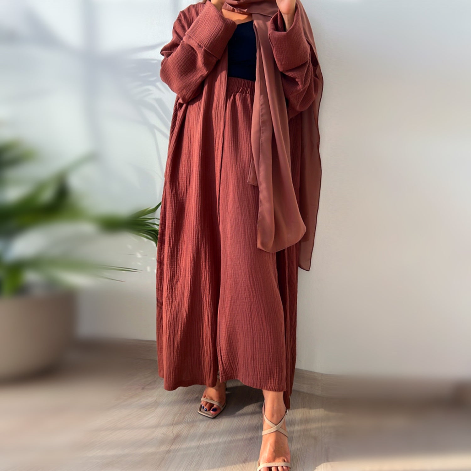LorDubai Turkey Solid Color Cotton Casual Large Size Cardigan LR600