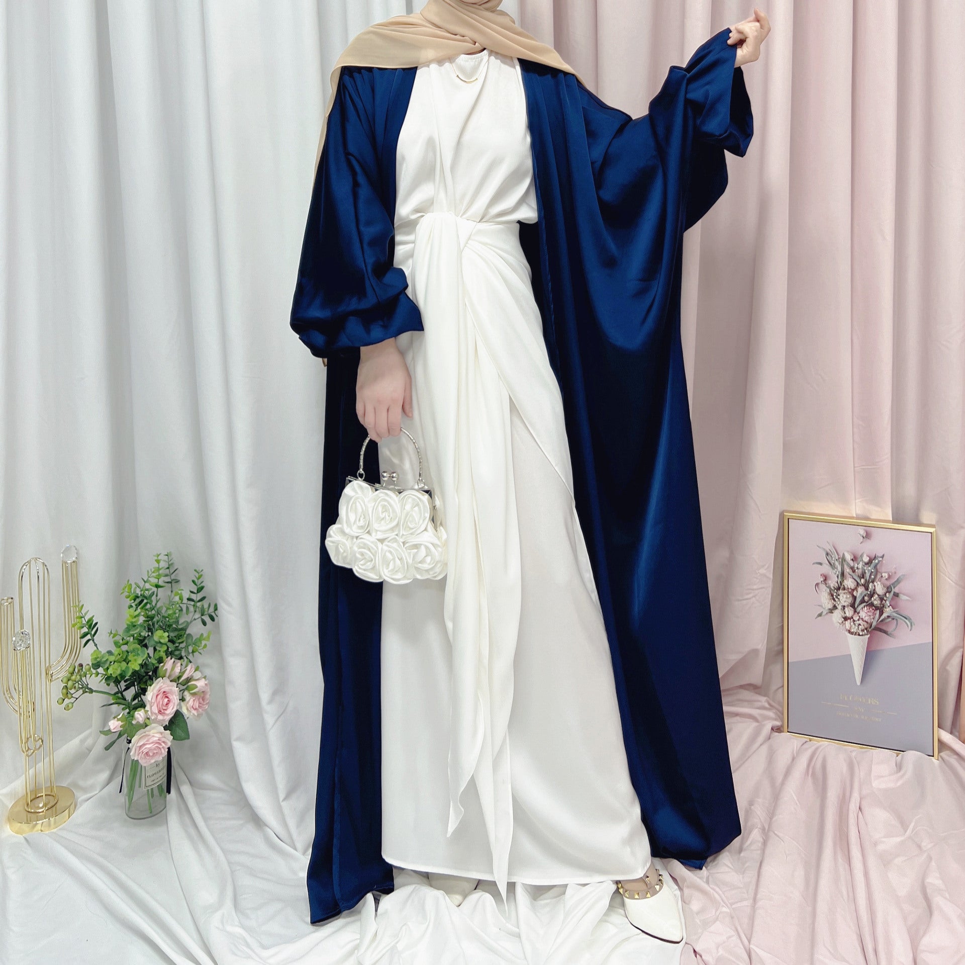 Loriya Puff Sleeve Cardigan, Summer Dubai Elegant Dress LR490