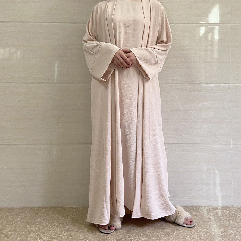 explosive 2-piece dress with belt dubai women's robe suit