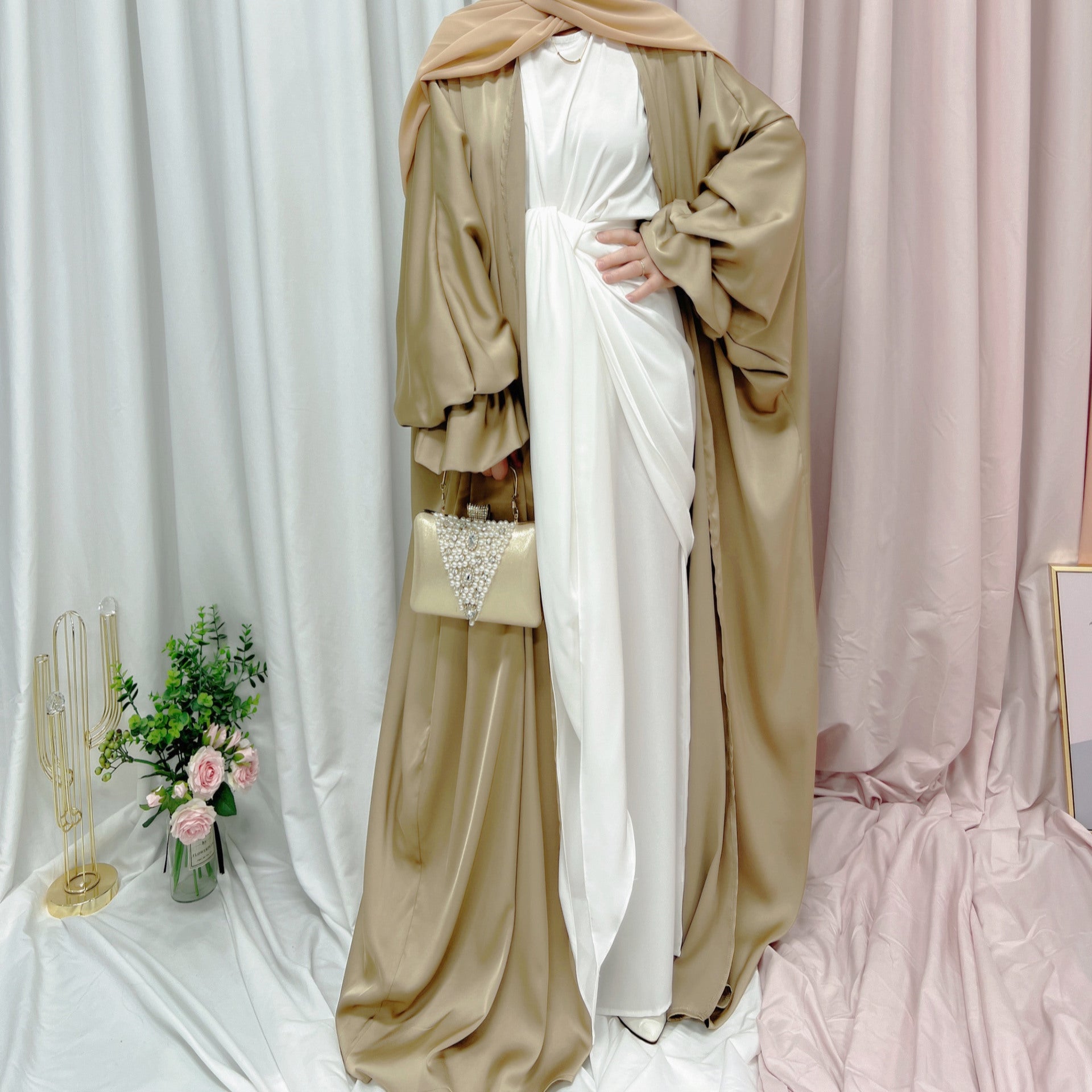 Loriya Puff Sleeve Cardigan, Summer Dubai Elegant Dress LR490