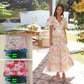 spring and summer new fresh and elegant floral large swing backless design dress
