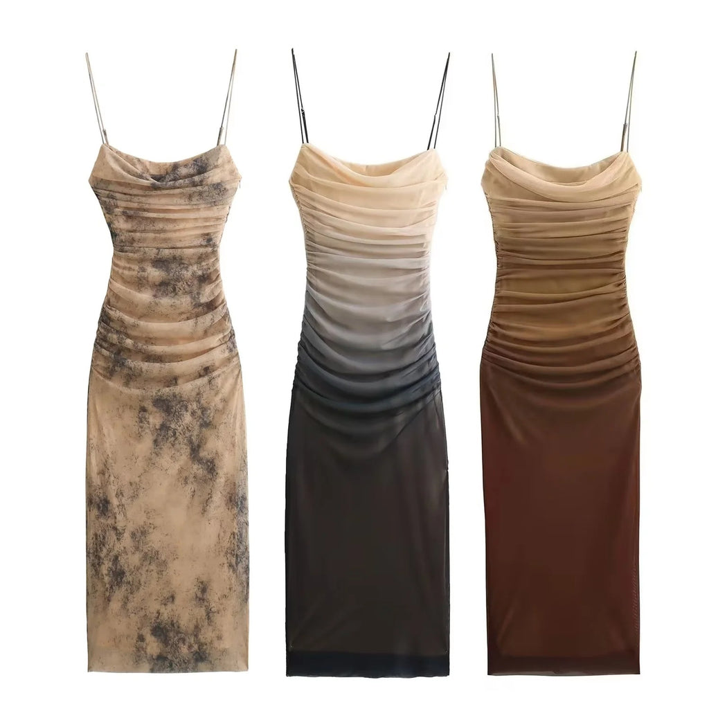 spring new women's clothing  simple retro fashion silk screen printed dress trendy women