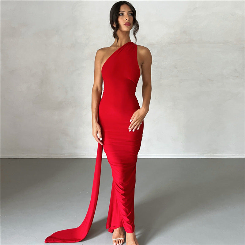 spring and summer new style women's clothing sexy backless halter neck hip-covering slim evening dress for women