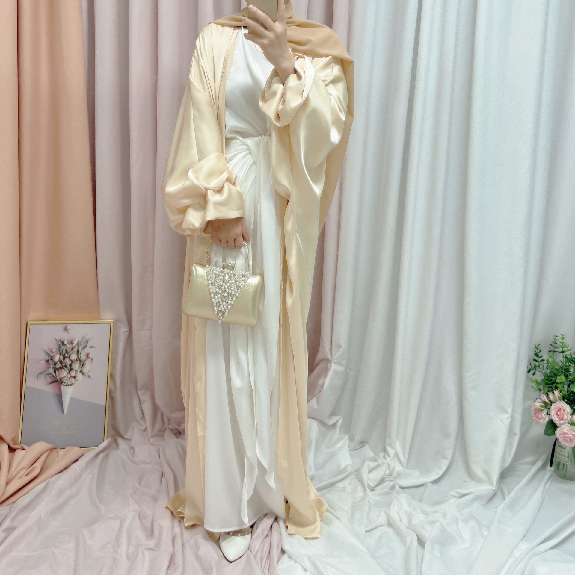 Loriya Puff Sleeve Cardigan, Summer Dubai Elegant Dress LR490