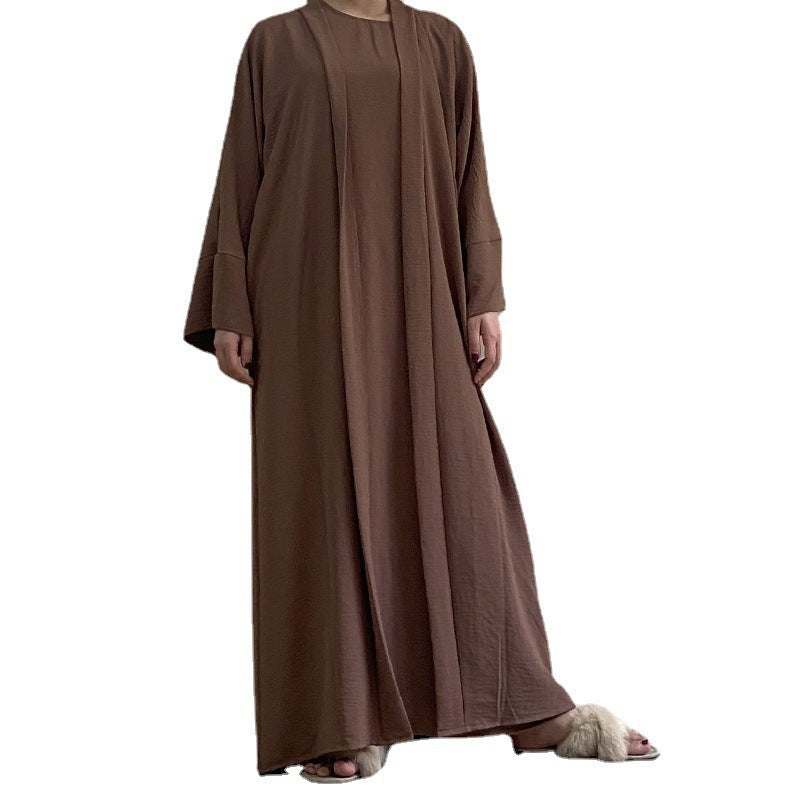 explosive 2-piece dress with belt dubai women's robe suit