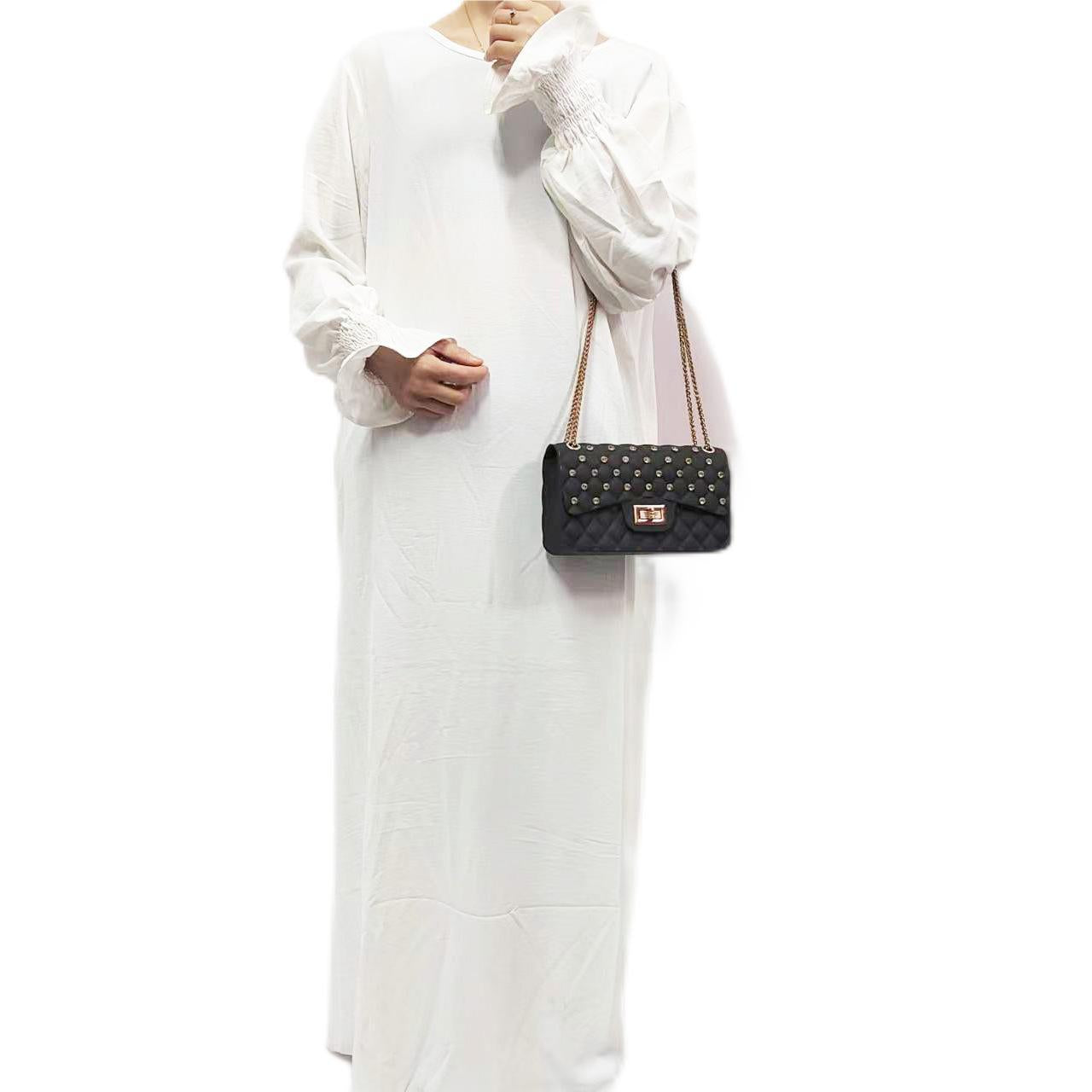 women's clothing Amazon Middle East Dubai Turkish Arabian solid color long-sleeved dress