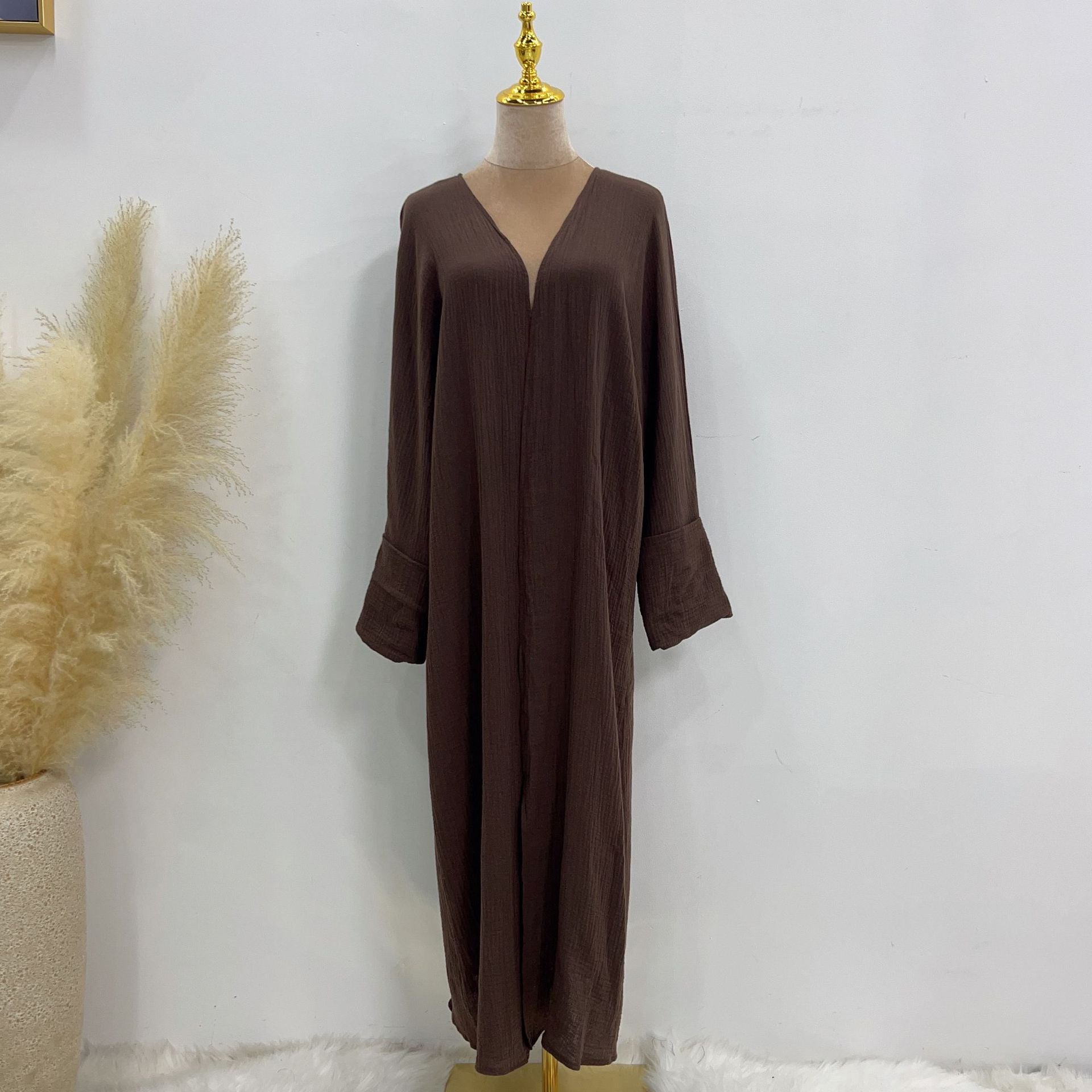 LorDubai Turkey Solid Color Cotton Casual Large Size Cardigan LR600