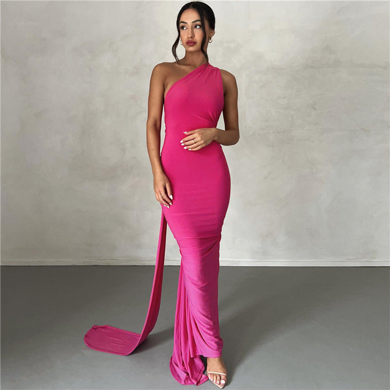 spring and summer new style women's clothing sexy backless halter neck hip-covering slim evening dress for women