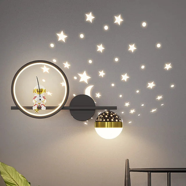 LuxRoyale Star Projection Wall Light For Kids, Moon Glow LED Night Lamp