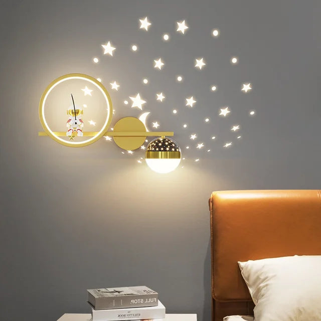 LuxRoyale Star Projection Wall Light For Kids, Moon Glow LED Night Lamp