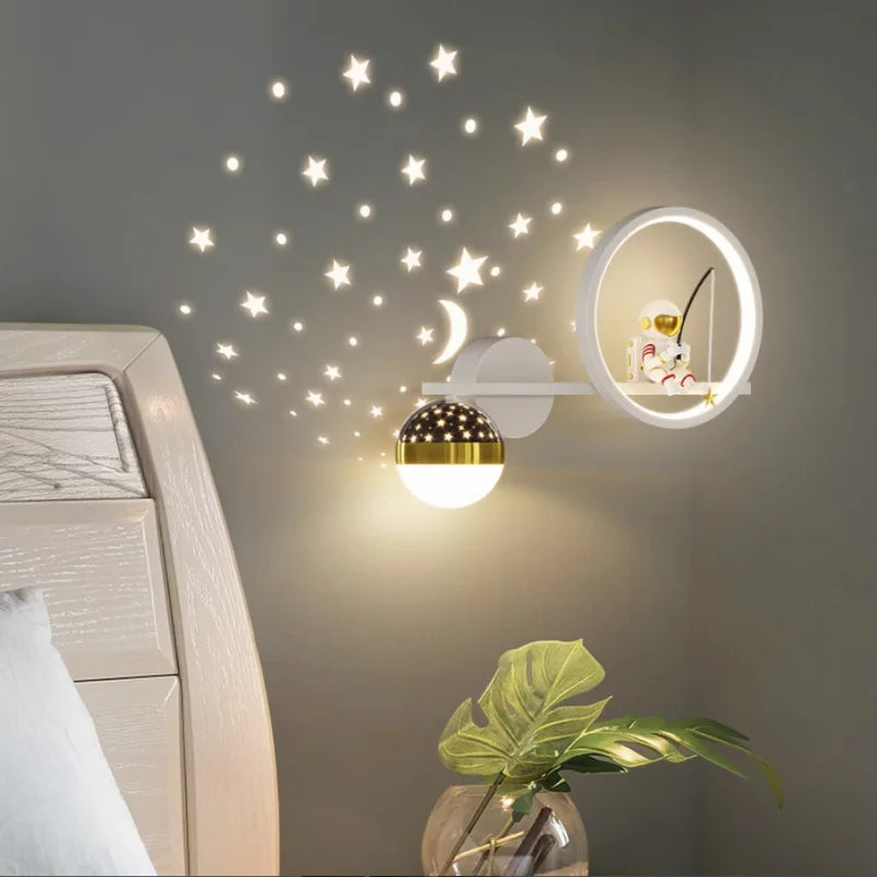 LuxRoyale Star Projection Wall Light For Kids, Moon Glow LED Night Lamp