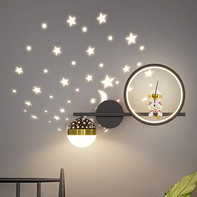 LuxRoyale Star Projection Wall Light For Kids, Moon Glow LED Night Lamp